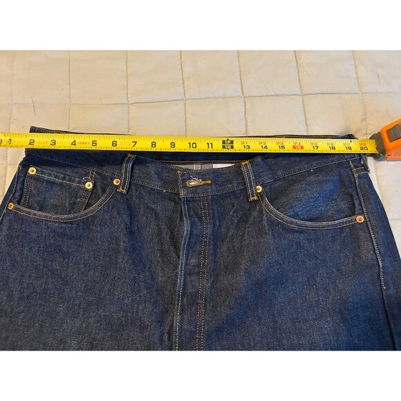 LEVIS 501XX Button Fly Raw Denim Dark Wash Straight Fit Men’s Jeans 40x32”. - Picture 3 of 15